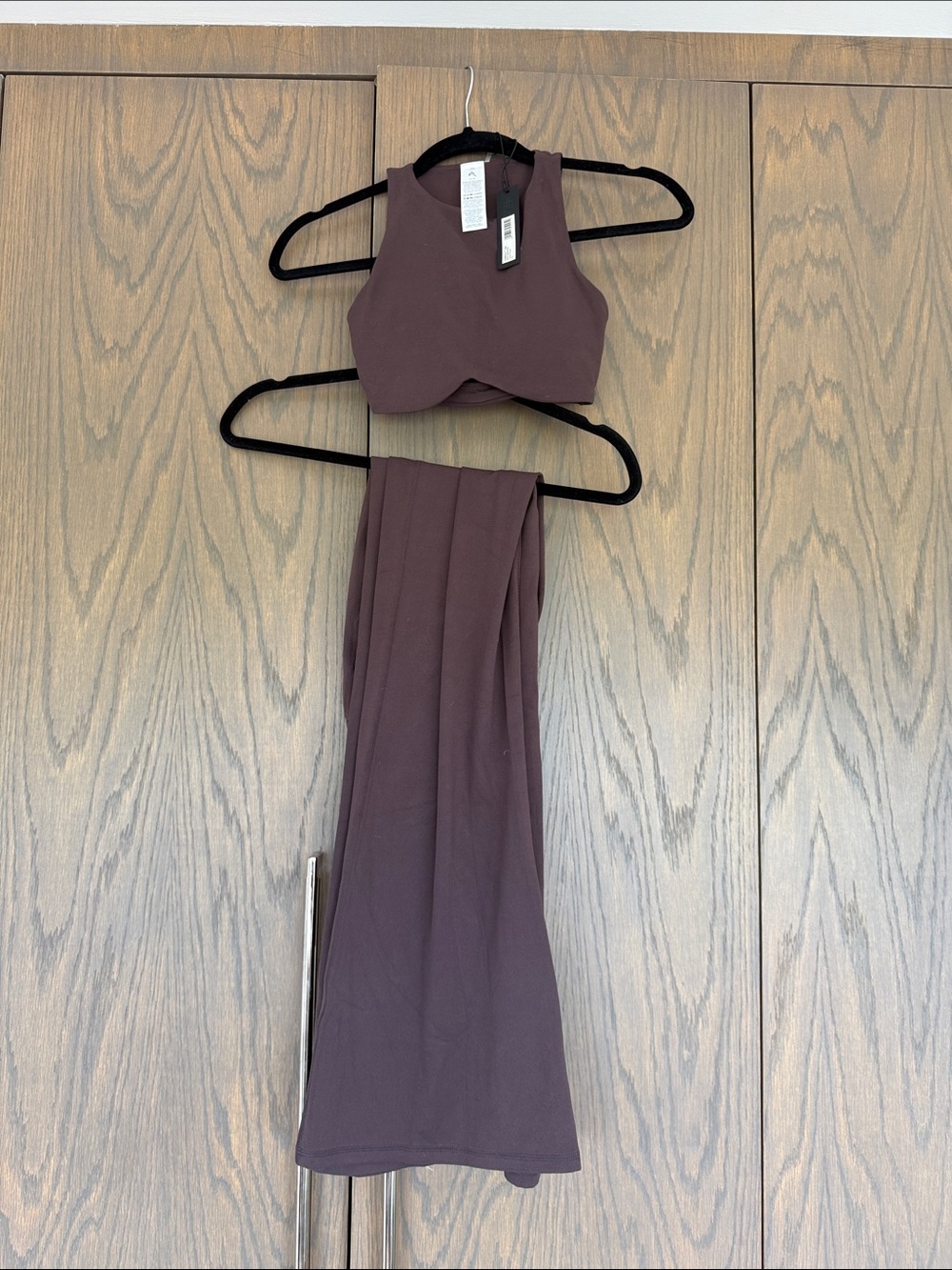 Oner Active SoftMotion High Neck Sports Bra & Flared Pants in Dark Umber Brown